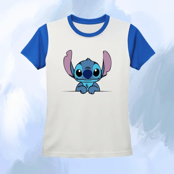 Stich manga azul Camisa personalizada mangas de colores