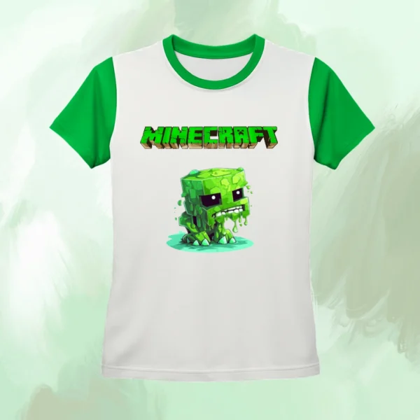 minecraft manga verde Camisa personalizada mangas de colores