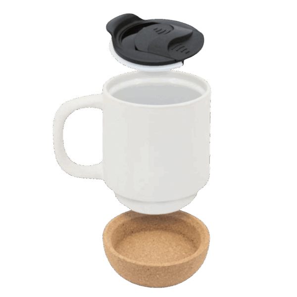 Taza de corcho tapa negra Taza de corcho personalizada